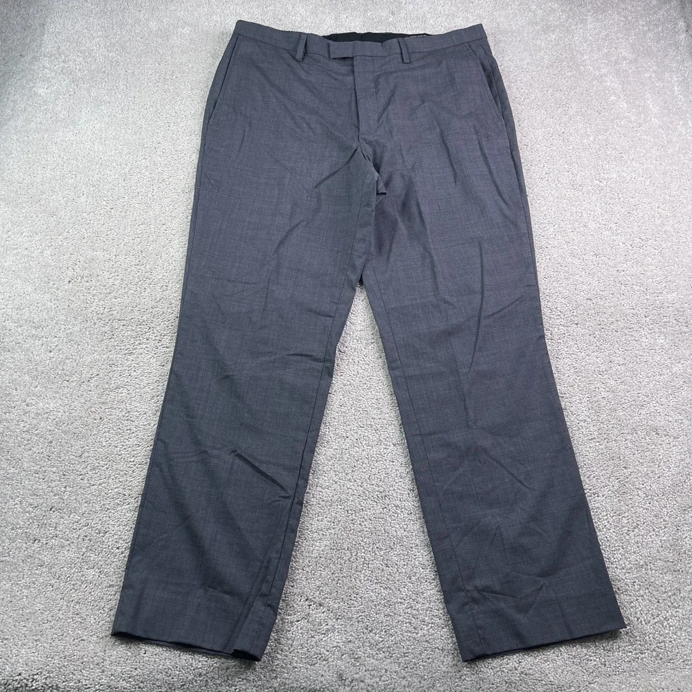 Banana Republic Pants Mens 35x30 Gray Slim Fit Stretch Wool Business‎ Trousers